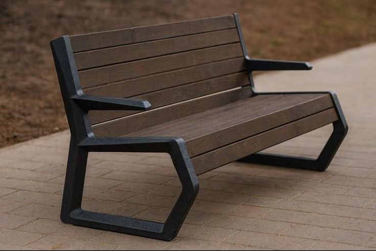 Banc composite avec accoudoirs