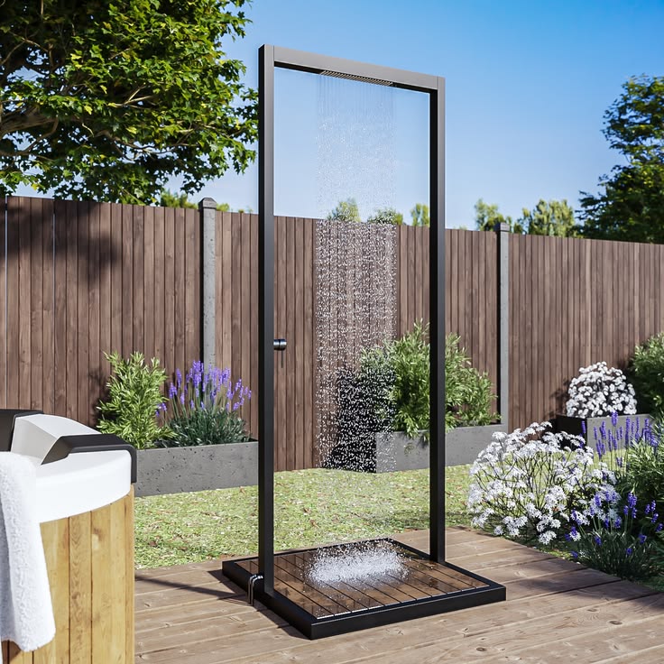 Douche de jardin cadre noir
