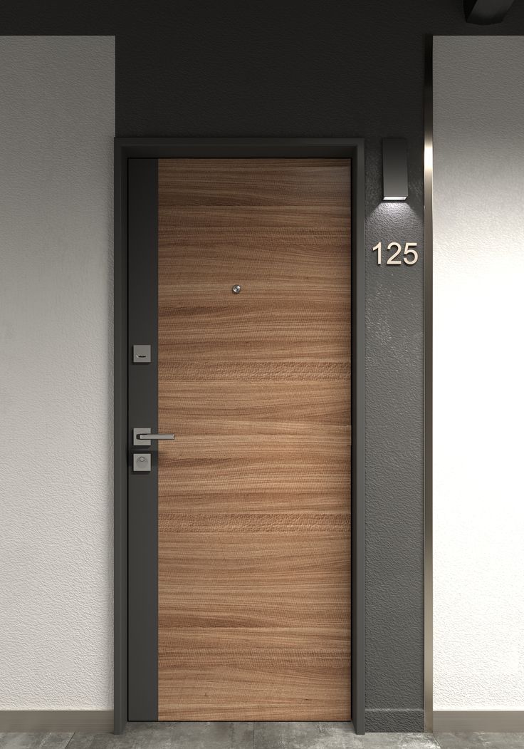 Porte blindée bois & anthracite