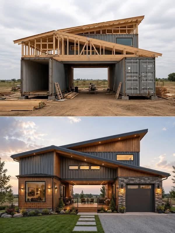 Maison modulaire — avant / après