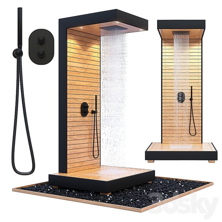 Douche de piscine éclairée