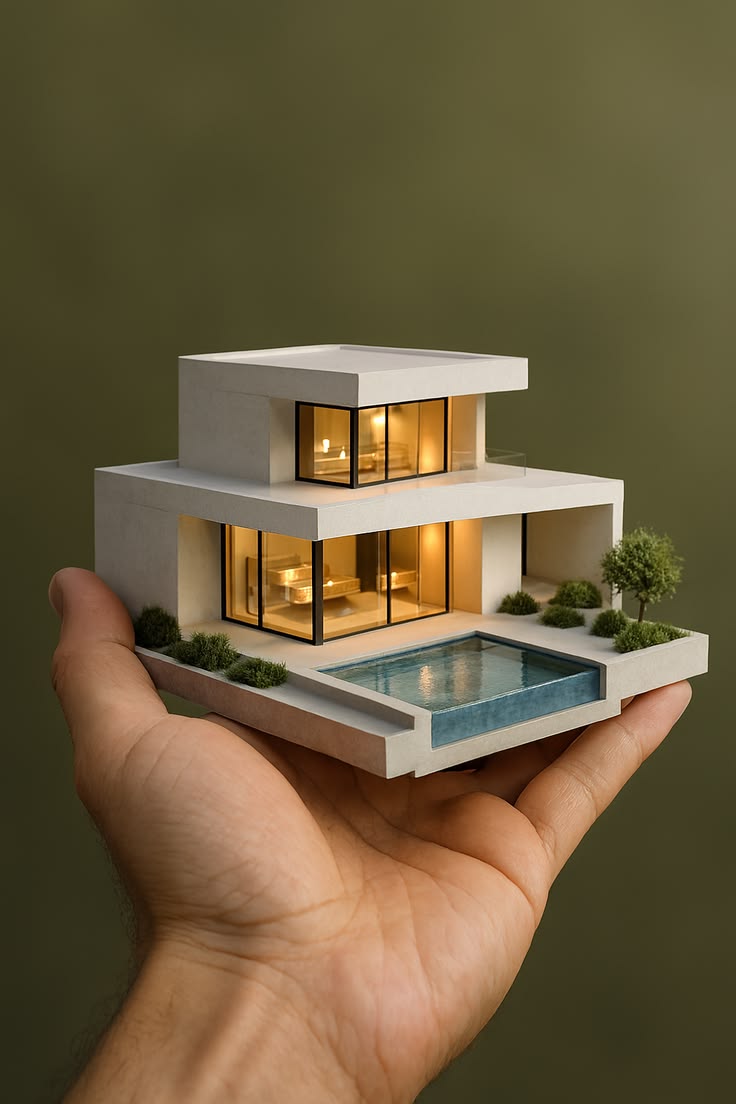 Maquette de villa avec piscine
